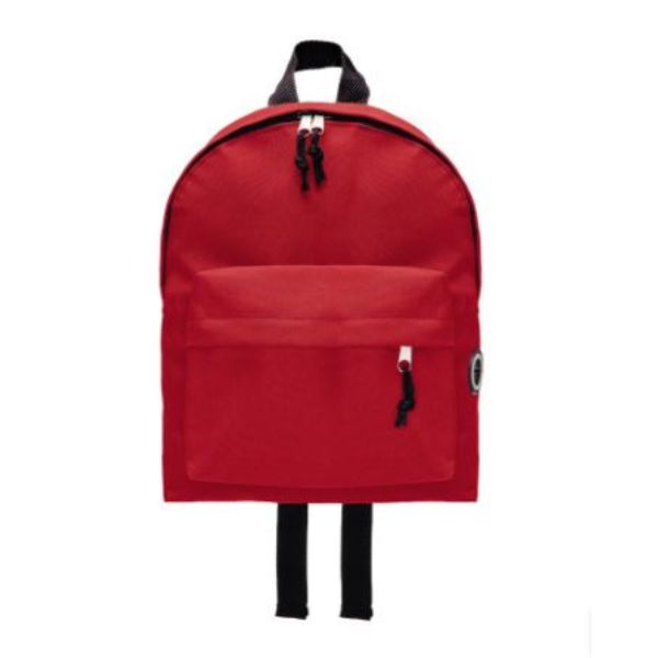 Mochila vermelha.