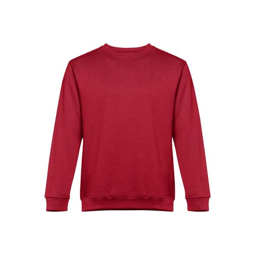 Sweatshirt adulto unissexo sem capuz na cor bordô.