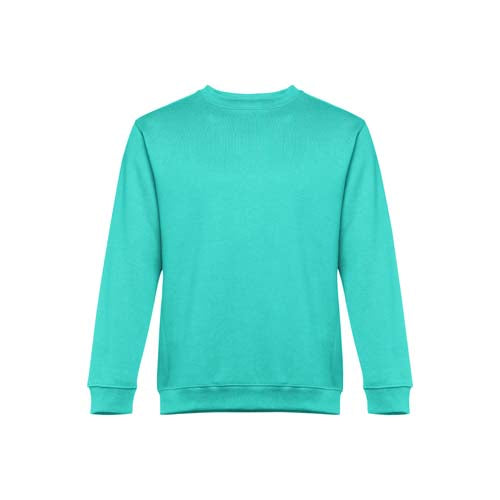 Sweatshirt adulto unissexo sem capuz na cor caribe.
