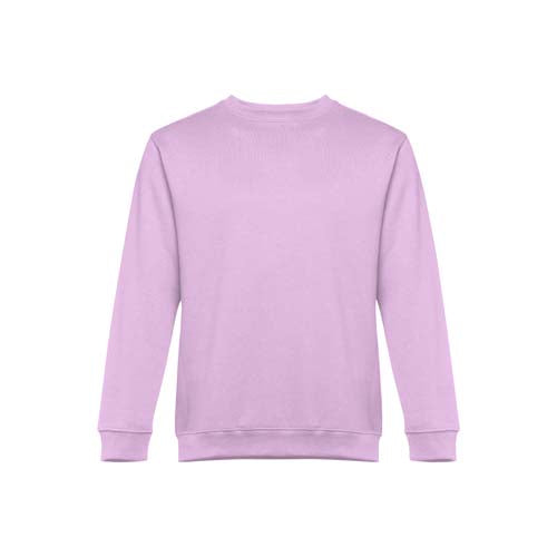 Sweatshirt adulto unissexo sem capuz na cor lavanda.