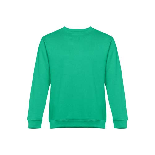 Sweatshirt adulto unissexo sem capuz na cor verde pastos.
