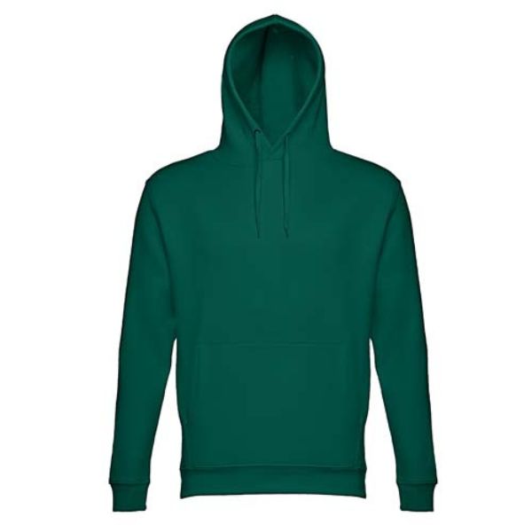 Sweatshirt verde com capuz.