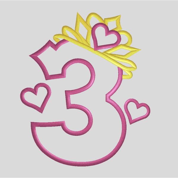 Projeto para bordado aniversário 3 anos.