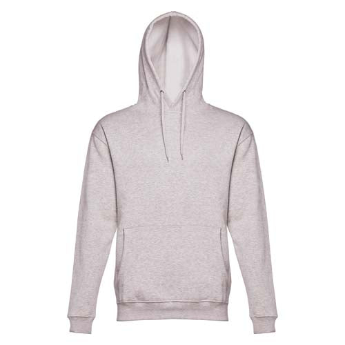 Sweatshirt adulto unissexo com capuz na cor cinza matizado.