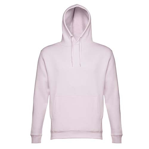 Sweatshirt adulto unissexo com capuz na cor rosa pastel.