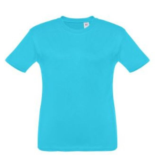 T-shirt criança na cor azul atol.