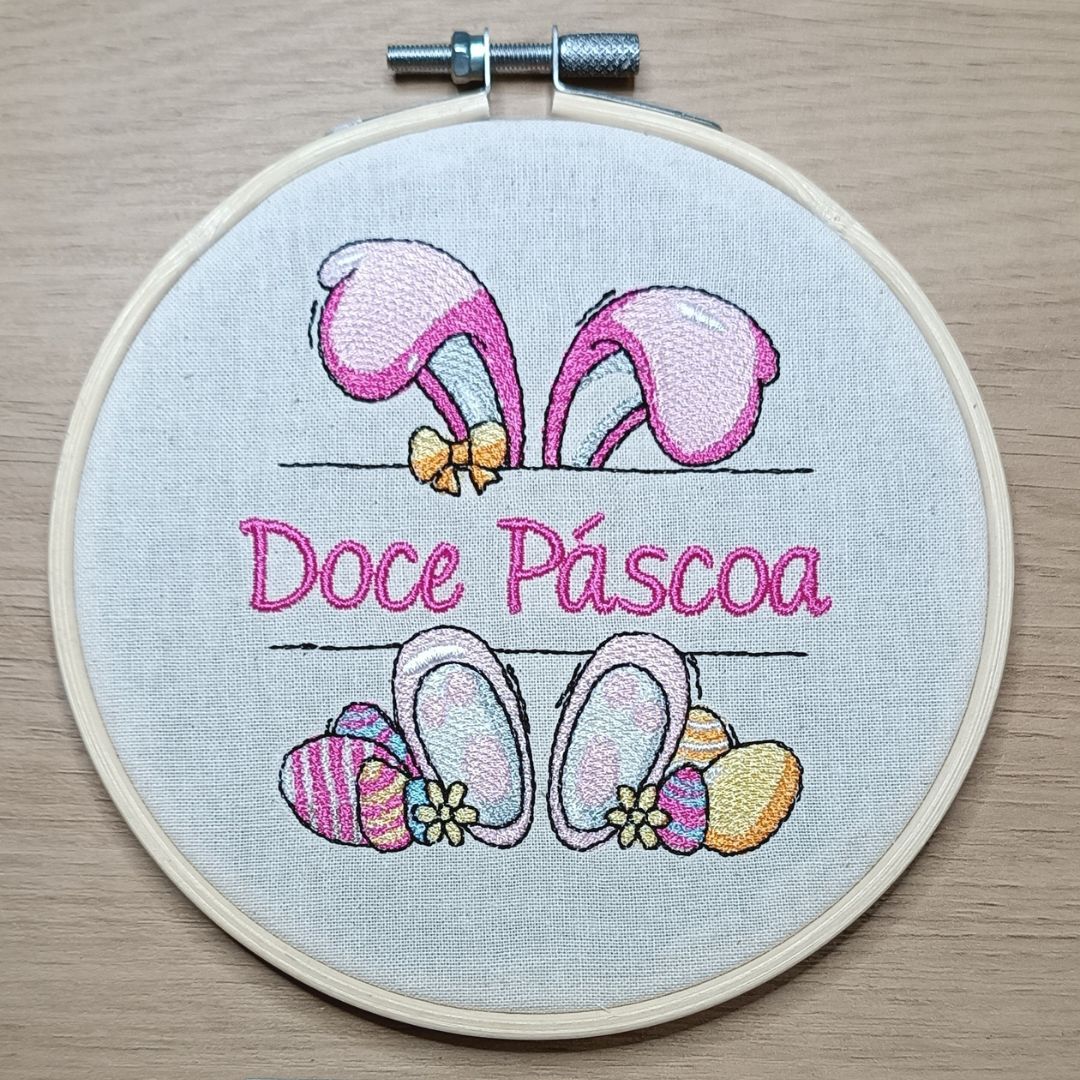 Bordado doce páscoa em bastidor. Um ótimo presente para a páscoa.
