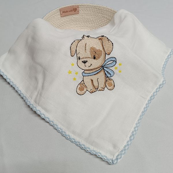 Fralda com bordado "Cãozinho".