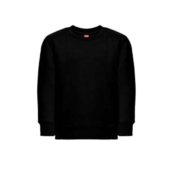 Sweatshirt para criança, sem capuz, na cor preta.