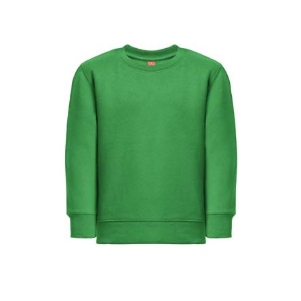Sweatshirt para criança, sem capuz, na cor verde pasto.