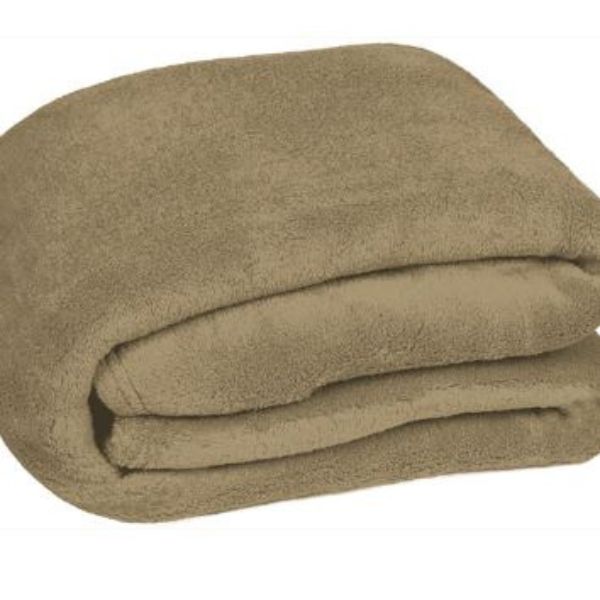 Manta de cor Camel.