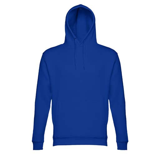Sweatshirt adulto unissexo com capuz na cor azul real.