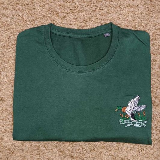 T-shirt de homem com bordado "Pato Bravo".